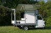 Piaggio Ape TM 703  mit Verkaufskoffer und Grundeinbausatz mit drei Verkaufsklappen und 200 cm Aufbaulnge